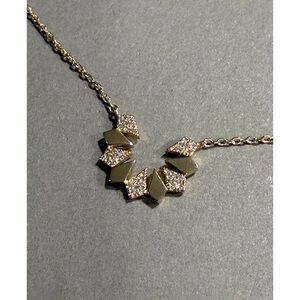 (NWT) NORDSTROM RACK • Gold CZ Angular Pave Pendant Necklace